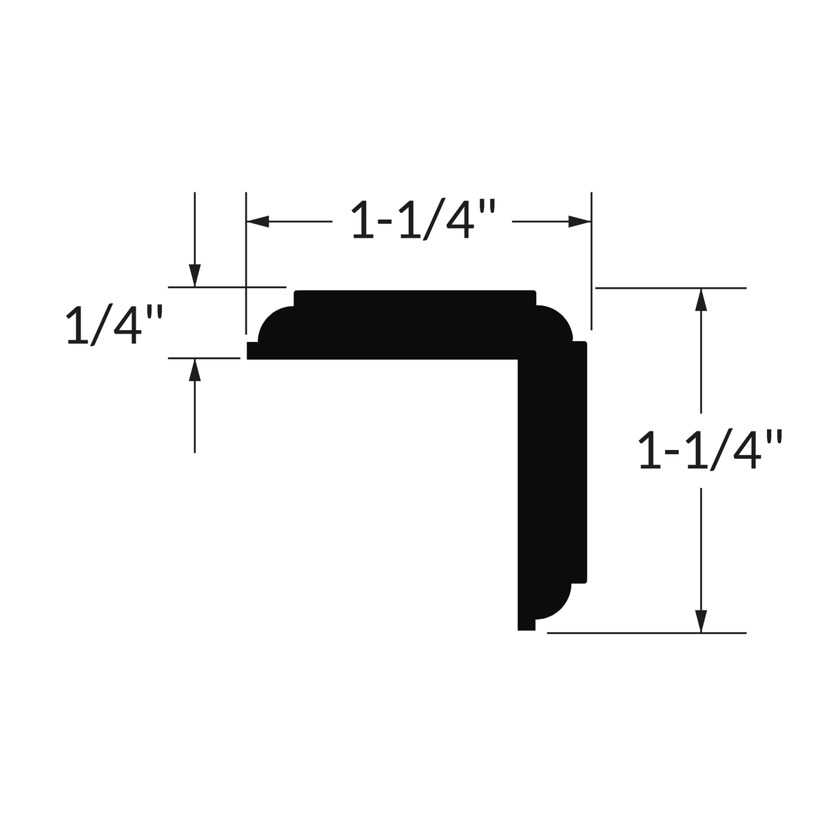Tarkett / Johnsonite VBG-XX-C Corner Guard 1-1/4" to 1-1/4" x 8' 80' LF/Box (10 pieces per box)
