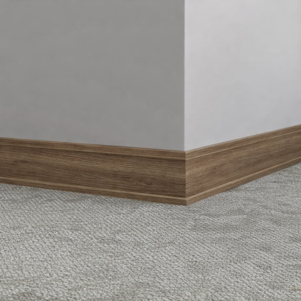 Tarkett / Johnsonite Masquerade Outline ME4 Seasoned Oak Falcon 3 1/2" x 8' Pieces by 5/16" Straight (Toeless)