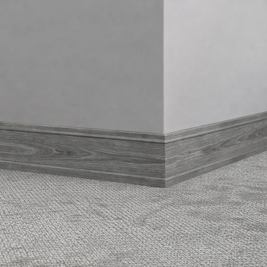Tarkett / Johnsonite Masquerade Outline ME5 Seasoned Oak Peppercorn 3 1/2" x 8' by 5/16" Straight (Toeless) (80 LF/Box)