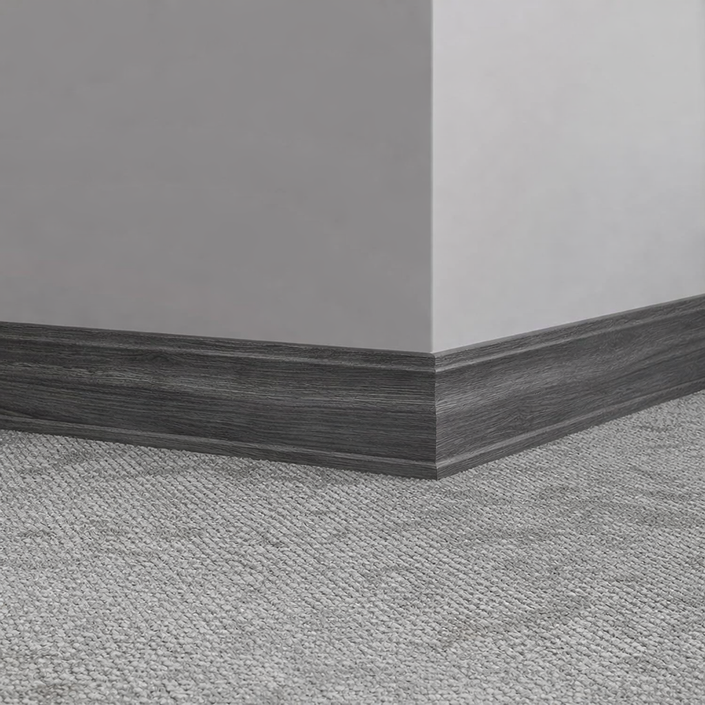 Tarkett / Johnsonite Masquerade Outline MF4 White Oak Espresso 3 1/2" x 8' Pieces by 5/16" Straight (Toeless)