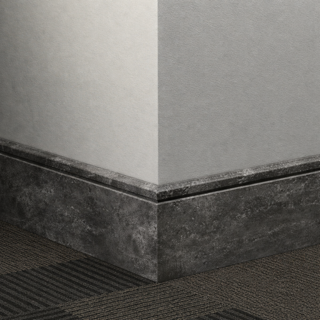 Tarkett / Johnsonite Masquerade Reveal MK3 Metastone Ferro 4 1/4" x 8' by 1/4" Straight (Toeless) (64 LF/Box)