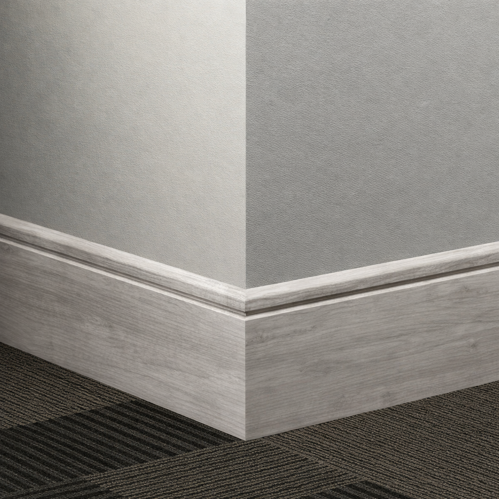 Tarkett / Johnsonite Masquerade Reveal MF6 Native Pine Blanched Grey 4 1/4" x 8' Pieces by 1/4" Straight (Toeless)