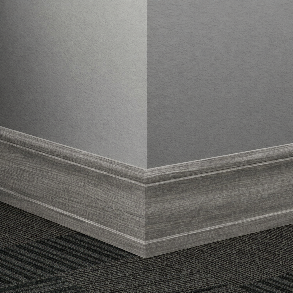 Tarkett / Johnsonite Masquerade Silhouette ME5 Seasoned Oak Peppercorn 4" x 8' Pieces by 1/2" Straight (Toeless)