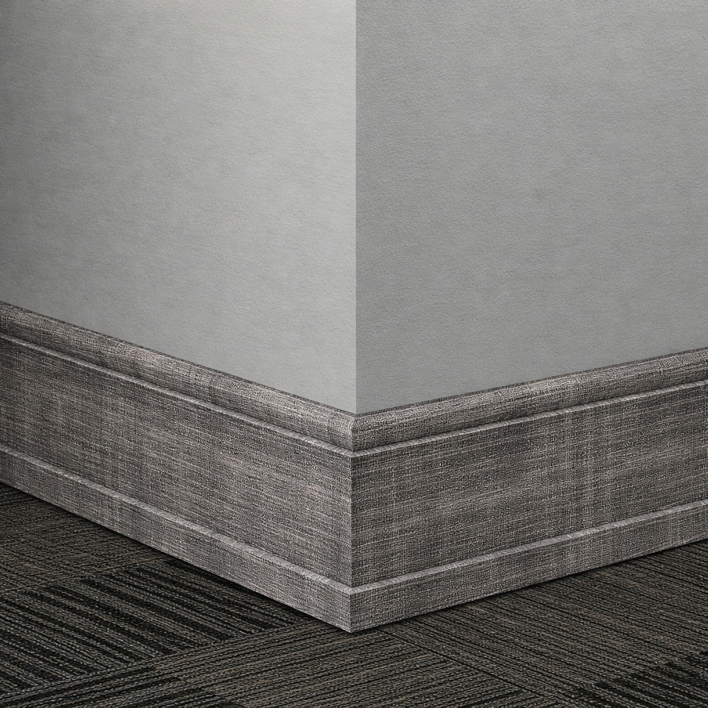 Tarkett / Johnsonite Masquerade Silhouette MN3 Texmode Charcoal 4" x 8' Pieces by 1/2" Straight (Toeless)