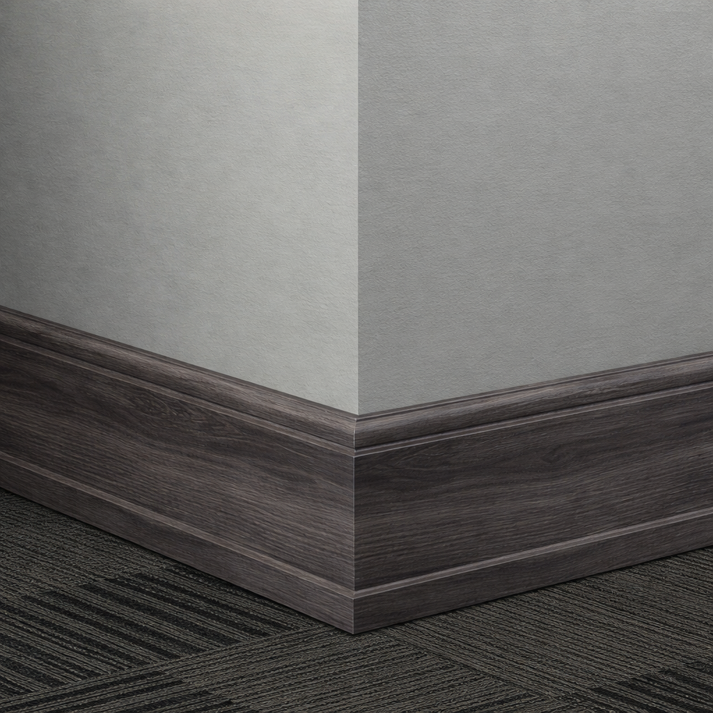 Tarkett / Johnsonite Masquerade Silhouette MF4 White Oak Espresso 4" x 8' Pieces by 1/2" Straight (Toeless)