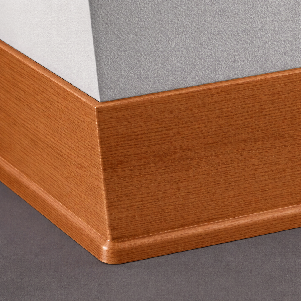Tarkett / Johnsonite Masquerade Traditional Wall Base MS1 Aged Oak 4" x 4' Pieces by 1/8" Cove (with Toe)