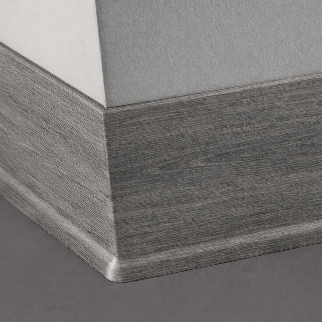 Tarkett / Johnsonite Masquerade Traditional Wall Base ME5 Seasoned Oak Peppercorn 4" x 4' Pieces by 1/8" Cove (with Toe)