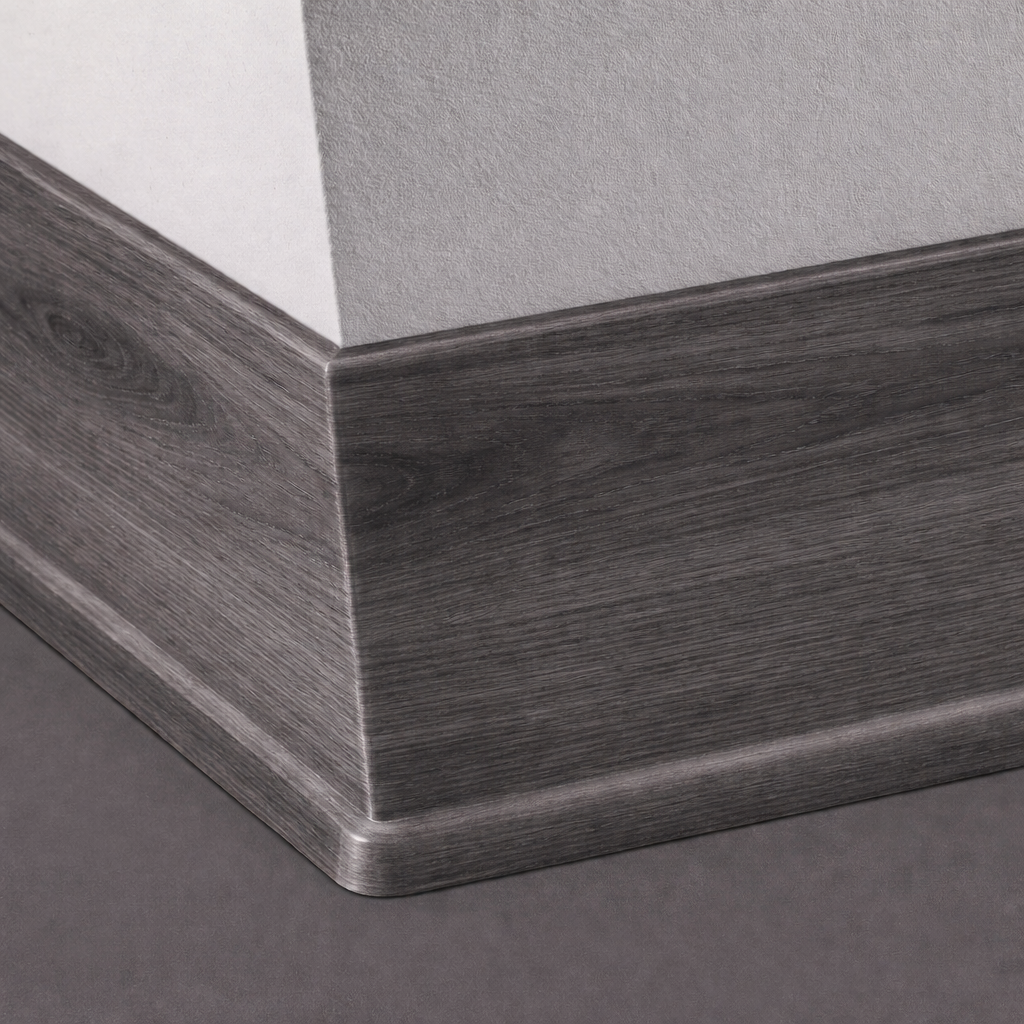 Tarkett / Johnsonite Masquerade Traditional Wall Base MF4 White Oak Espresso 4" x 4' Pieces by 1/8" Cove (with Toe)