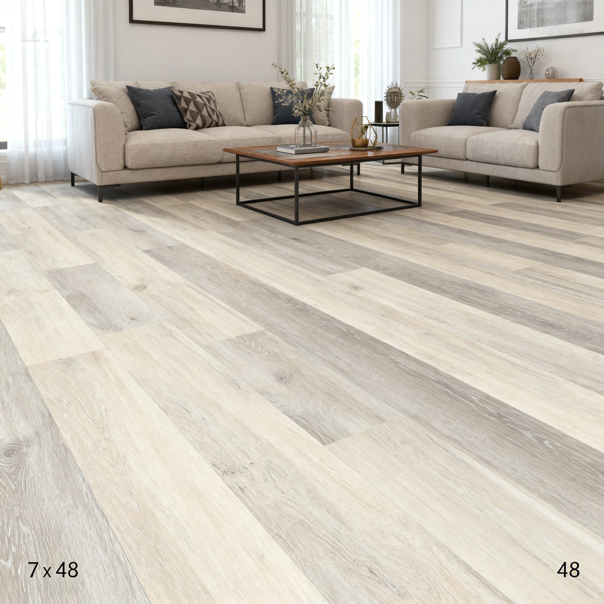 Luxway Ivory Timber 7" x 48" Floating LVT