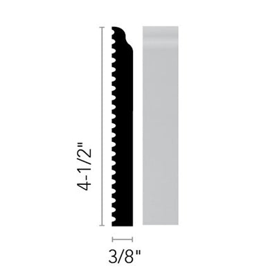 Flexco Base Sculpture Whimsical True White 4 1/2" x 8' by 3/8" (48 LF/Box)