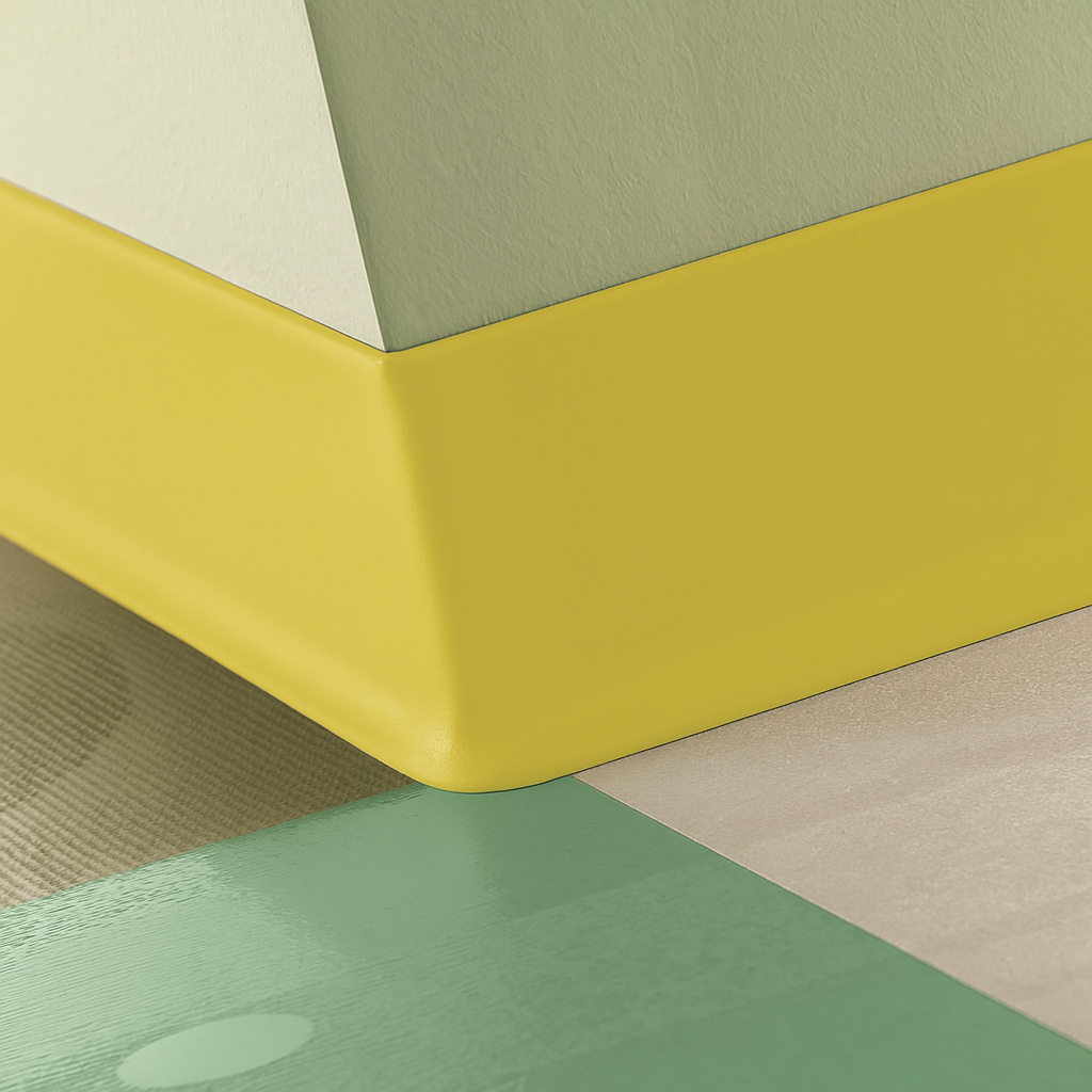 Tarkett / Johnsonite Baseworks 2 1/2" Thermoset Rubber Wall Base Type TS TG7 Canary 2.5" x 4' Pieces by 0.125" Cove (with Toe)