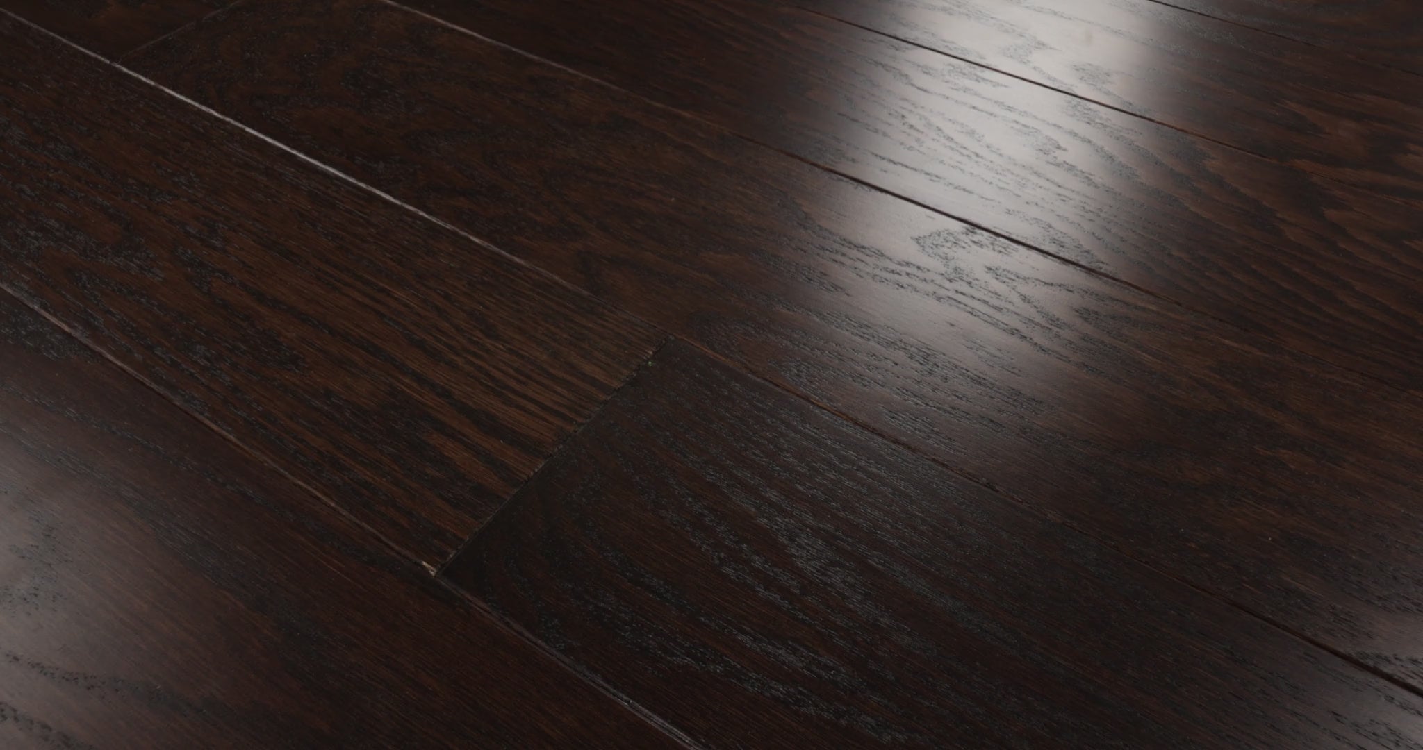 Albright Oak 5 Chocolate  hardwood flooring close-up video showing deep wood grain texture and authentic oak character detail
