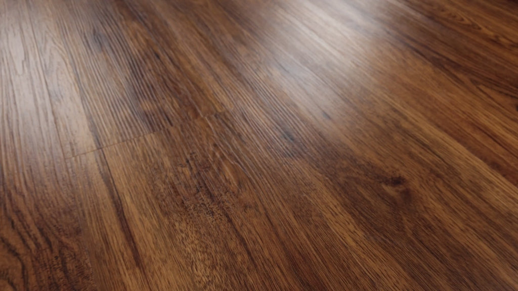 Close-up of installedCOREtec Midway Oak WPC Vinyl Plank Flooring VV024-00716 LVP Originals Classics 7" x 48" , showing detailed wood grain and wide-plank seams.
