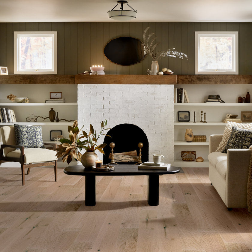 Shaw Exploration Oak SW713-01089 Harbor 6.38" x Random Lengths Engineered Sliced Wire Brushed Oak Hardwood Flooring (30.48 SF/Box)