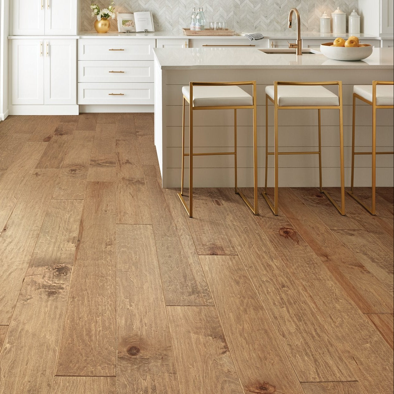 Shaw Yukon Maple 6 3/8 SW548-01001 Gold Dust 6.38" x Random Lengths up to 58.5" Engineered Scraped Maple Hardwood Flooring (30.48 SF/Box)