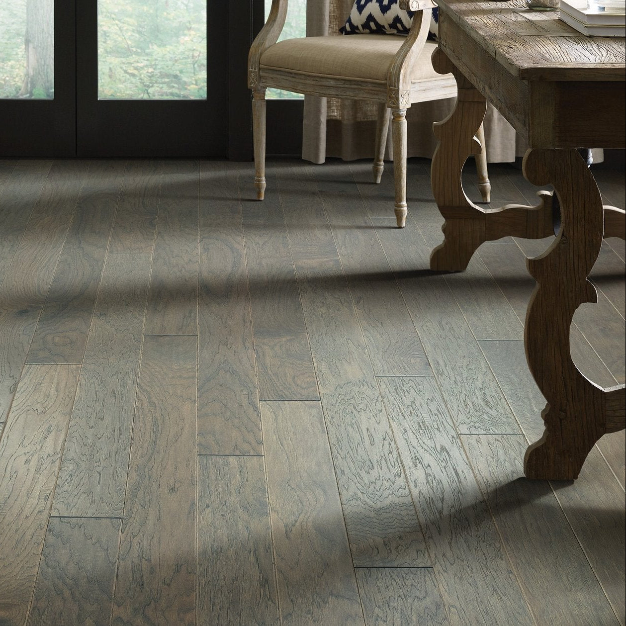 Shaw Fremont Hickory SW592-05039 Slate 5" x Random Lengths up to 58.5" Engineered Scraped Hickory Hardwood Flooring (23.66 SF/Box)