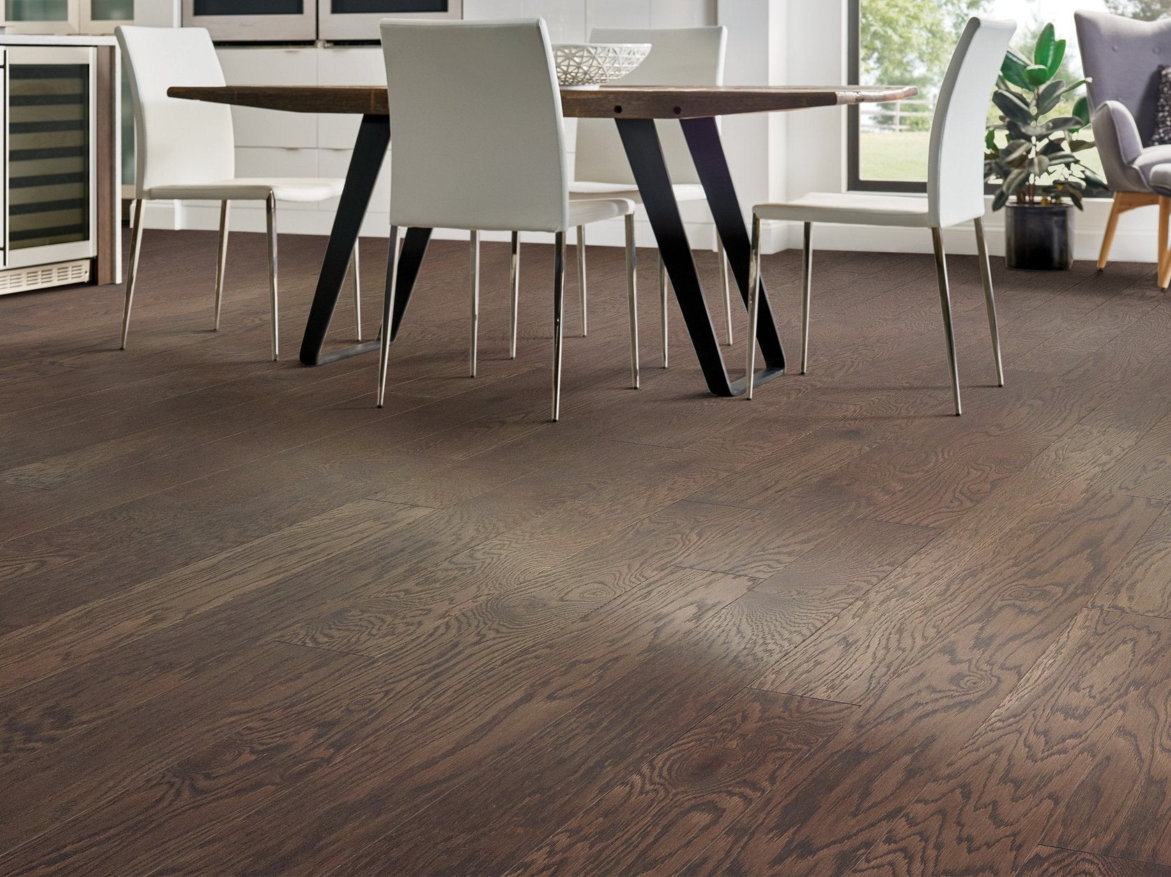 Shaw Villa SW705-07051 Shale 6.38" x Random Lengths up to 58.56" Smooth White Oak Hardwood Flooring (30.48 SF/Box)