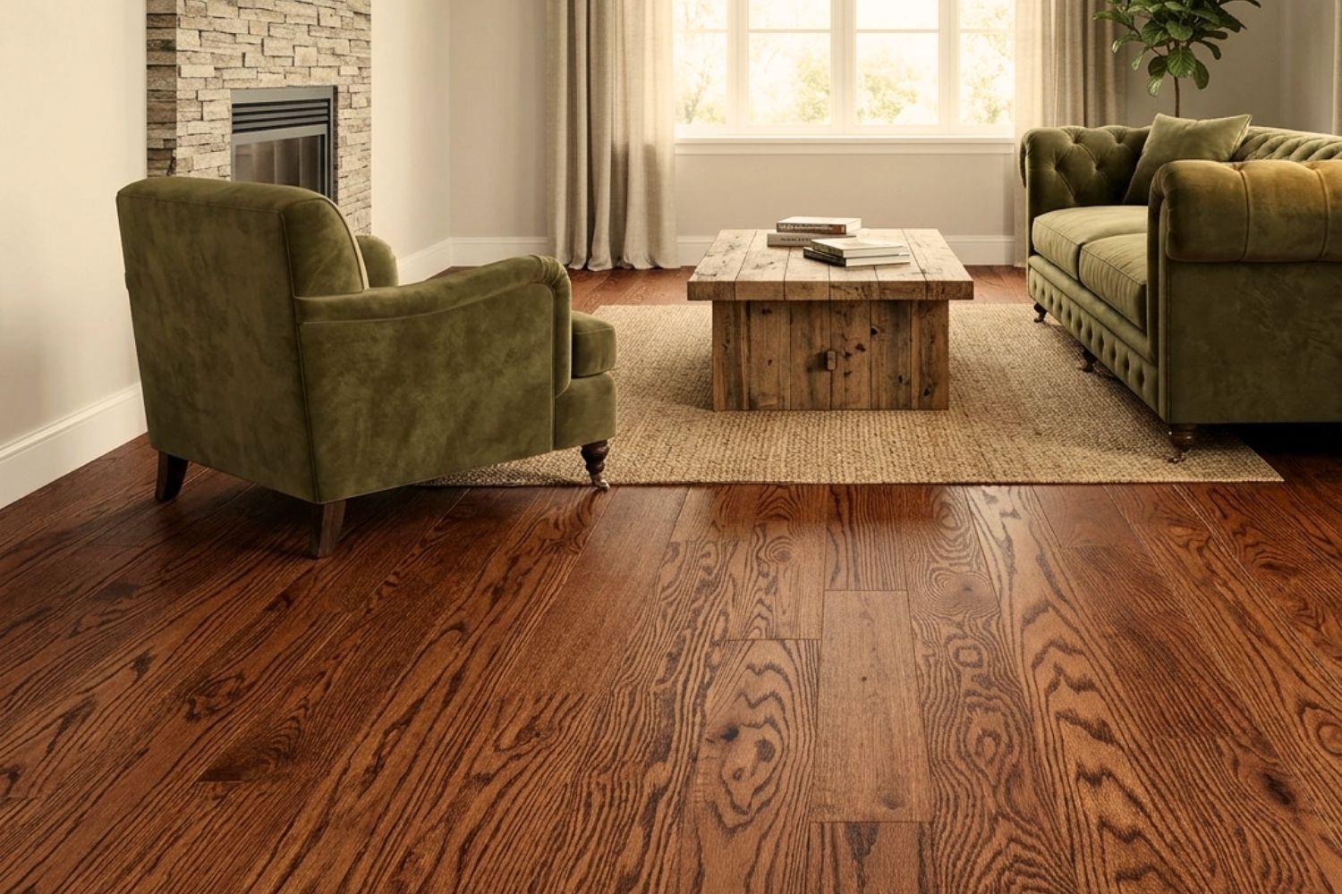 Shaw Lineage Oak SW786-08011 Gunstock 5" x 13.8" - 74.8" Random Lengths Engineered Hardwood (20.77 SF/Box)