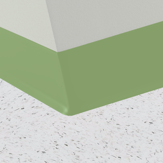 Mannington / Burke Rubber Wall Base Type TP BUR45GL044 Spring Green 4.5" x 4' by 1/8 Cove (with Toe)