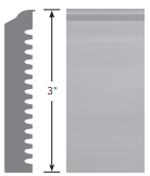 Roppe Contours Vertical PV3065 129 Dolphin 3" X 8' by 3/8" (40 Ft. / Box)