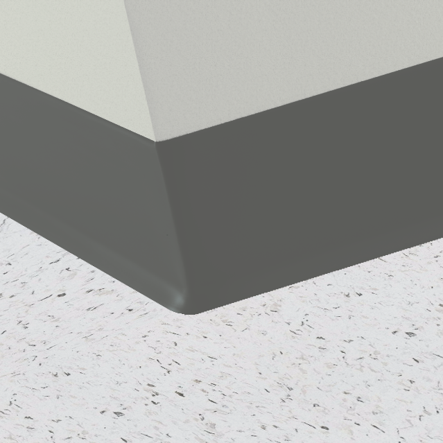 Mannington / Burke Vinyl Wall Base Type TV BUR6CR192 Jet Gray 6" x 100' Roll by .080" Cove (with Toe)
