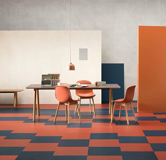 Forbo Marmoleum Modular Tile T3352-196785 Berlin Red 9.8" x 19.69" Linoleum Tile Flooring (53.82 SF/Box)