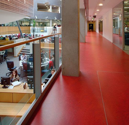 Forbo Marmoleum Modular Tile T3131-194369 Scarlet 19.69" x 19.69" Linoleum Tile Flooring (53.82 SF/Box)