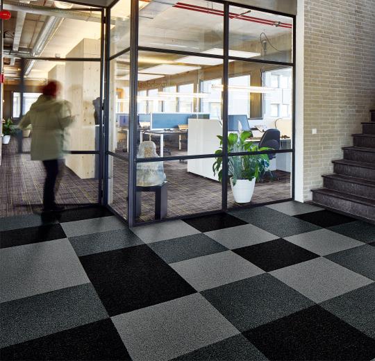 Forbo Coral Brush Tile T5730 Vulcan Black Entrance Flooring 19.68" x 19.68" (32.29 SF/Box)