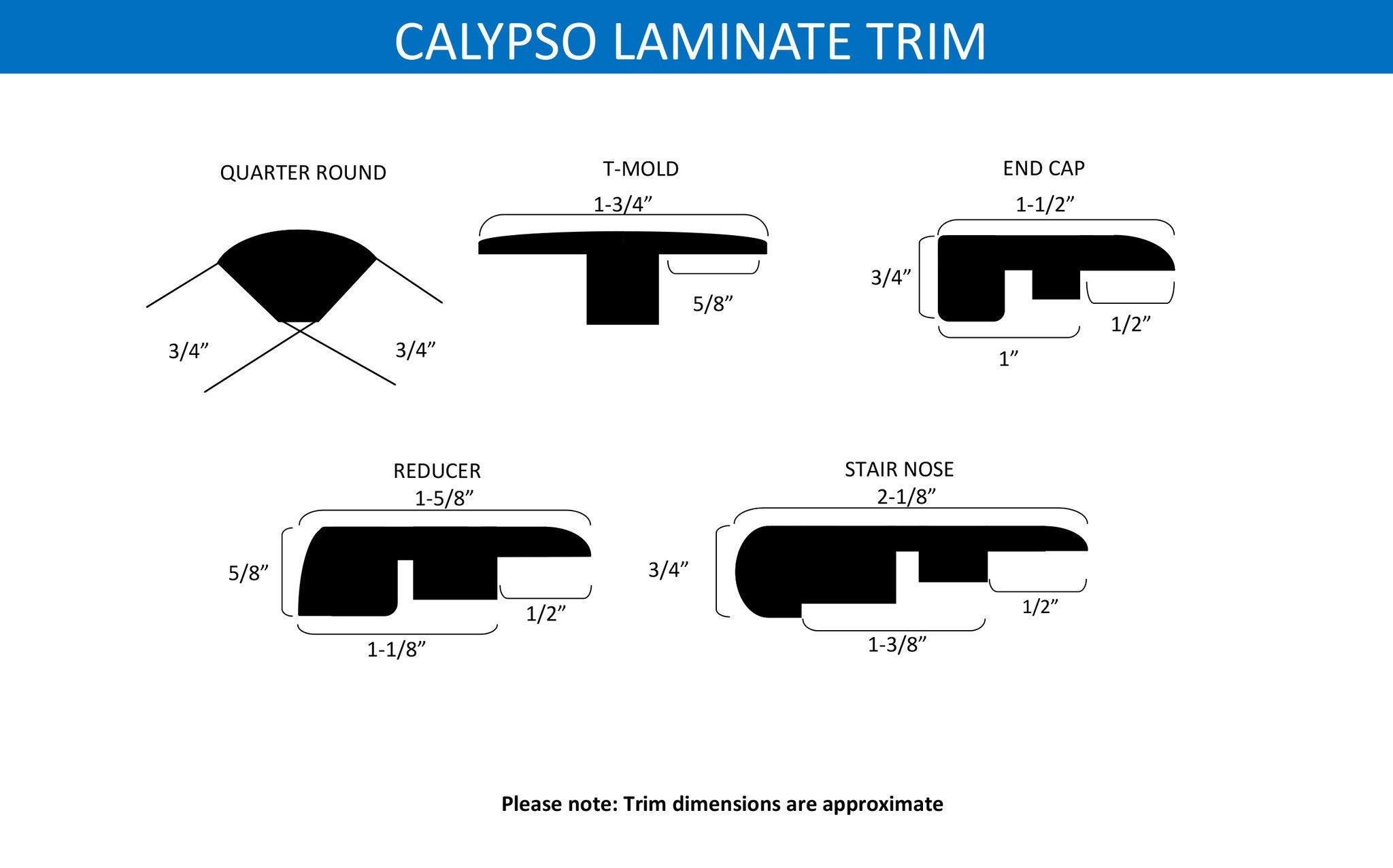 Pacific Mat Calypso Quarter Round 94" in. Piece CALYPSOQTRD-FC582