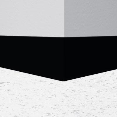 Mannington / Burke Rubber Wall Base Type TP BUR2HR701 Black 2.5" x 100' by 1/8 Straight (Toeless)