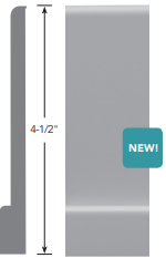 Roppe Contours Simplicity Bold PV4005 123 Charcoal 4 1/2" X 8' by 1/2" (40 Ft. / Box)