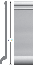 Roppe Contours Intrigue PV5090 161 Snow 5 1/2" X 8' by 3/8" (64 Ft. / Box)