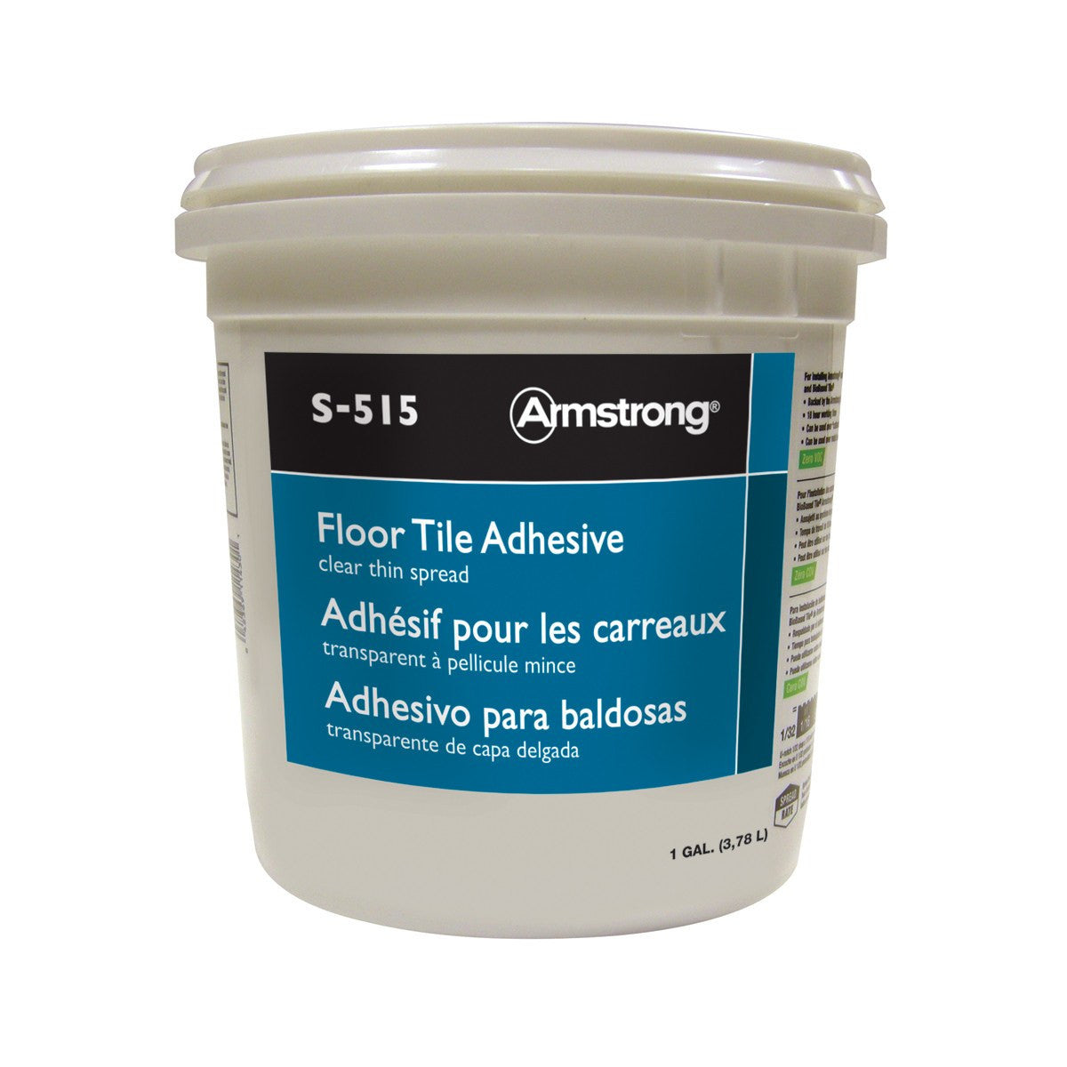Armstrong S-515 VCT Tile Strong Adhesive 1 Gallon Clear Thin Spread -  Covers 300 sq ft per 1 Gallon