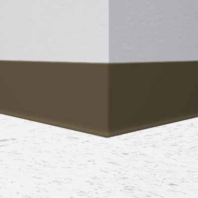 Mannington / Burke Rubber Wall Base Type TP BUR4GR201 Chocolate 4" x 100' by 1/8 Cove (with Toe)
