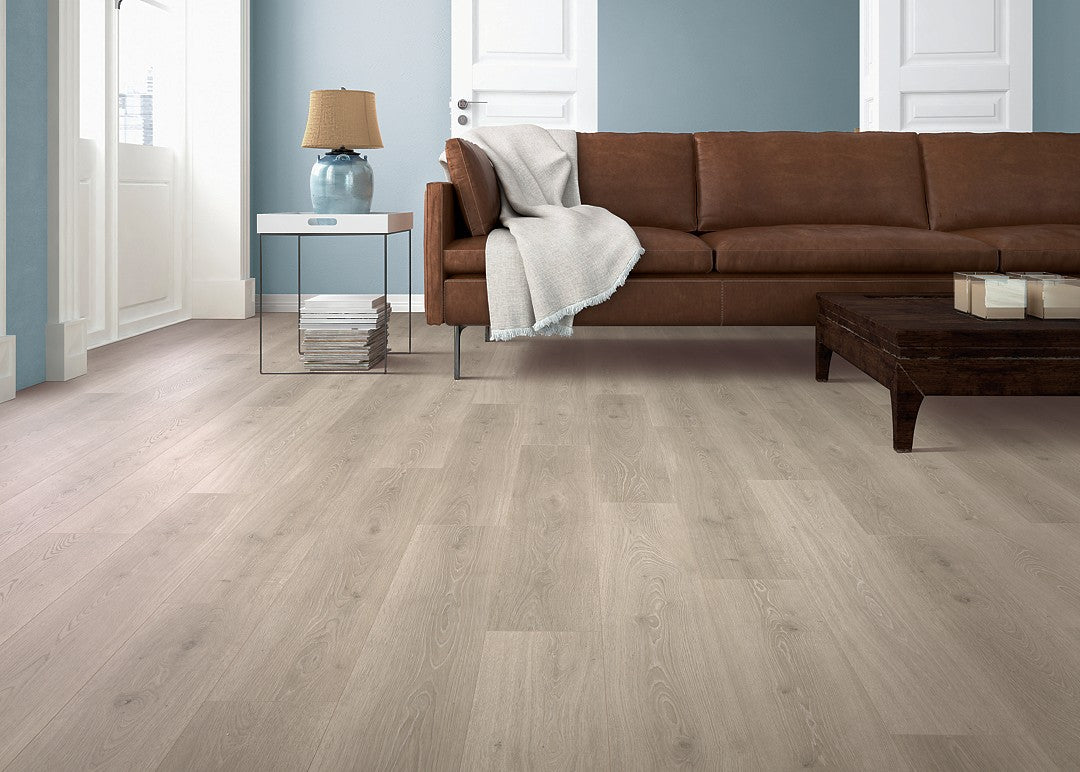 Mohawk Silver Shadow Laminate CDL77-03W RevWood Select Boardwalk Collective 7.48" x 47.25" (22.09 SF/Box) — room view