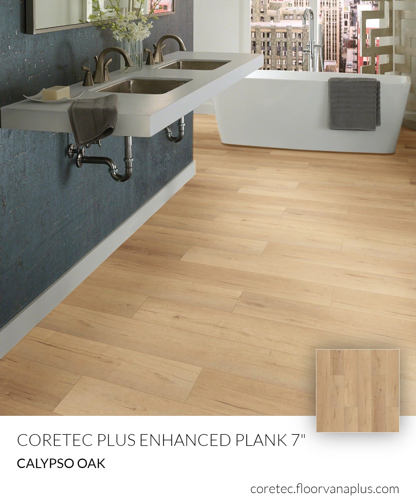 COREtec Calypso Oak Vinyl Plank Flooring VV012-00761 LVP Originals Enhanced 7" x 48" (23.64 SF/Box)