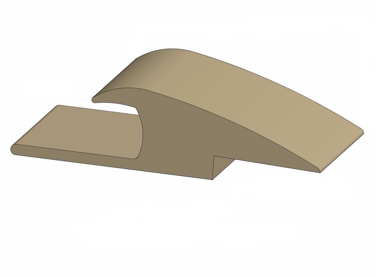 Tarkett / Johnsonite CTA-XX-D Adaptor 5/16" to 1/16" or 1/8" Material by 1-5/8" / 12' long 120' LF/Box – product image showing size, style, and brand details.