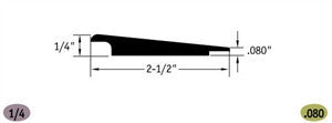 Tarkett / Johnsonite CTA-XX-HT Wheeled Traffic Transition 1/4" or .080" or 2mm 120' LF/Box (10 pieces per box)
