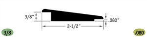 Tarkett / Johnsonite CTA-XX-Z Wheeled Traffic Transition 3/8" to .080" 120' LF/Box (10 pieces per box)
