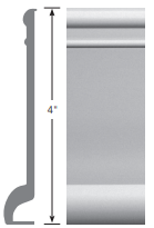 Roppe Contours Intrigue PV4090 129 Dolphin 4" X 8' by 3/8" (64 Ft. / Box)