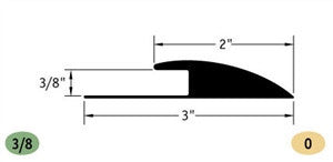 Tarkett / Johnsonite EG-XX-W Edge Guard 2" to 3" or 3/8" 120' LF/Box (10 pieces per box)
