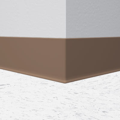 Flexco Wallflowers Wall Base 056 Milk Chocolate 4" x 120' by 1/8" Cove (with Toe)