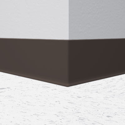 Flexco Wallflowers Wall Base 071 Black Brown 6" x 120' Roll by 1/8" Cove (with Toe)