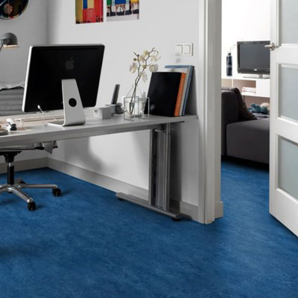 Forbo Marmoleum Click Cinch LOC Seal 333030 Blue 12" x 12" Linoleum Tile Flooring (6.78 SF/Box)