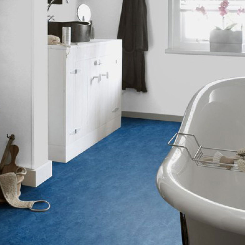 Forbo Blue Linoleum Bathroom Panels