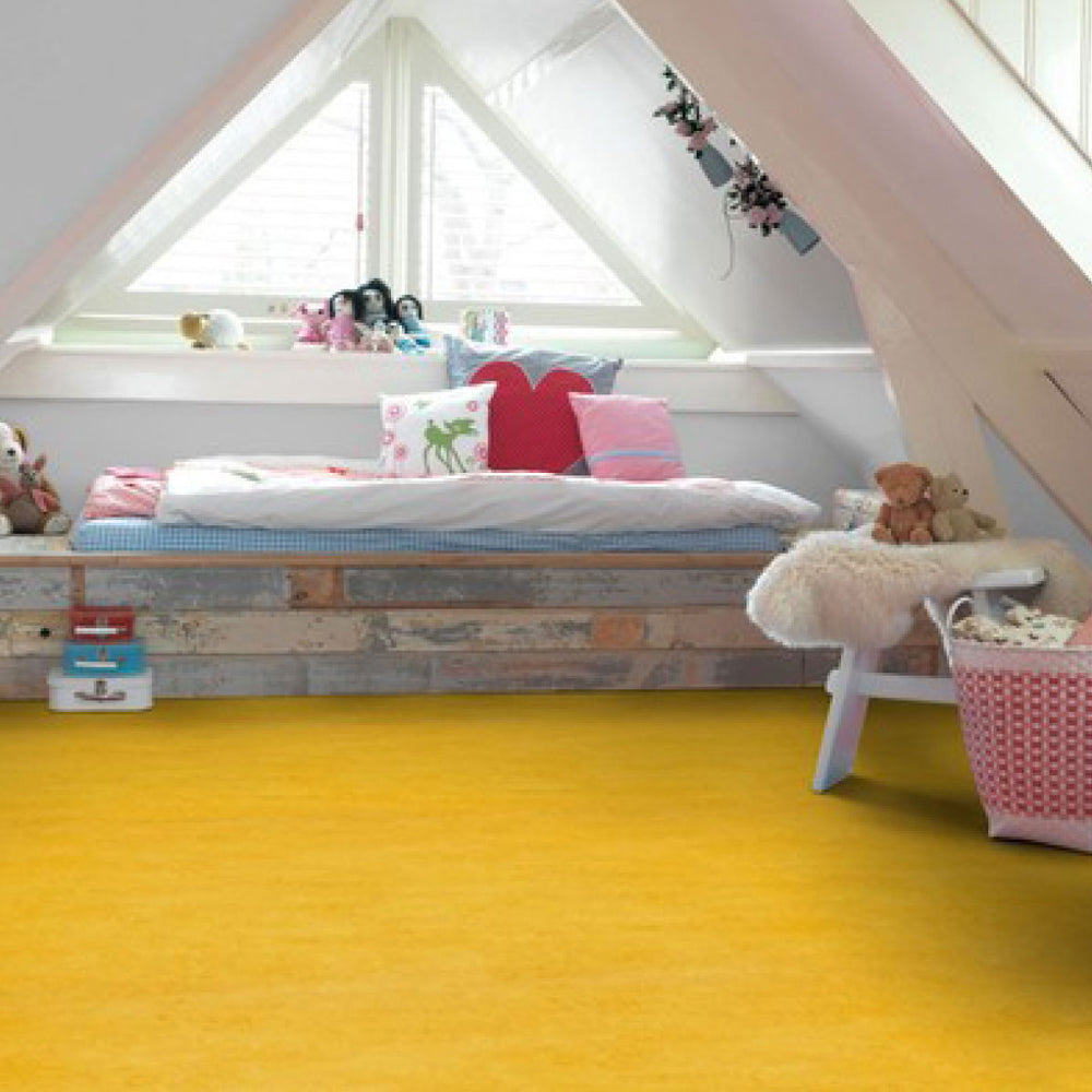 Forbo Marmoleum Click Cinch LOC Seal 333251 Lemon Zest 12" x 12" Linoleum Tile Flooring (6.78 SF/Box)
