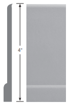 Roppe Contours Simplicity PV4000 100 Black 4" X 8' by 1/4" (120 Ft. / Box)
