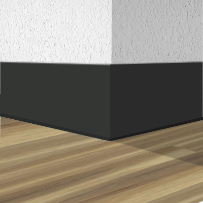 Shaw Rubber Wall Base 5955M-00002 Night 6" x 4' Pieces (24 Pcs. / Box) by 1/8" Cove (with Toe)