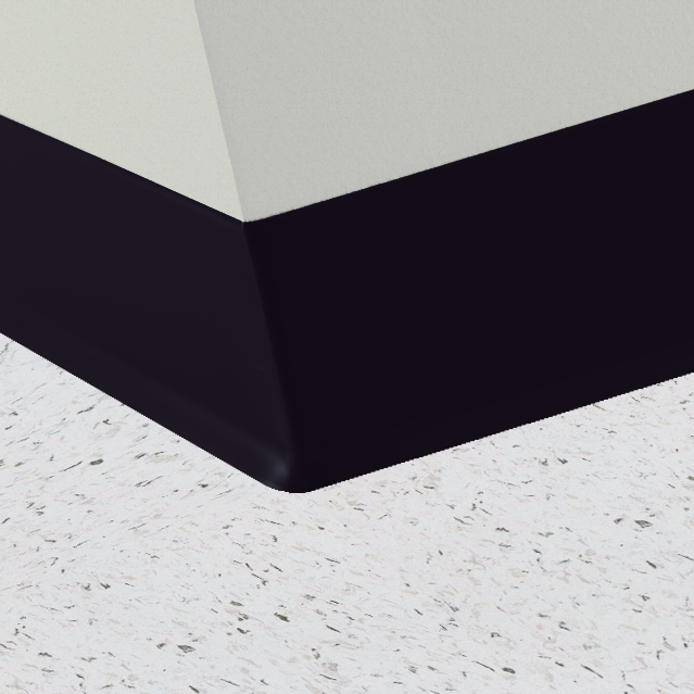 Roppe 700 Series Rubber Cove Molding Wall Base Black 2.5" x 120' Roll by 1/8" Cove (with Toe)
