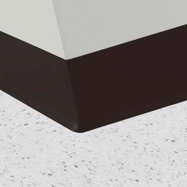Roppe 700 Series Rubber Cove Molding Wall Base Brown 4" x 120' Roll by 1/8" Cove (with Toe)